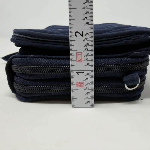 Vera Bradley Quilted RFID All-In-One Wallet Navy Blue Quilted Floral NO STRAP - Picture 10 of 16